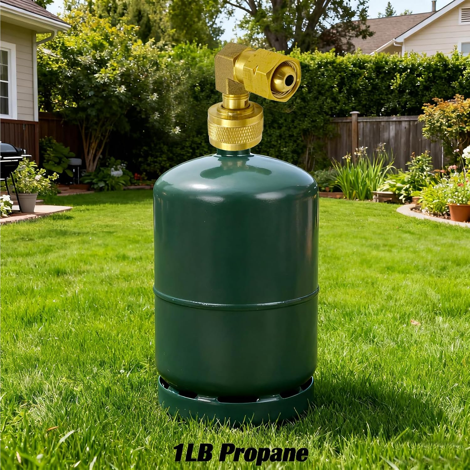 MENSI Propane Weed Burner Torch Elbow Adapter with 𝟭𝗟𝗕 𝗙𝗶𝘁𝘁𝗶𝗻𝗴 𝗮𝗻𝗱 𝗚𝟯/𝟴”-𝟭𝟵 𝗟𝗲𝗳𝘁 𝗛𝗮𝗻𝗱 Thread Convert Torch to Hook Small Propane Bottle or Mapp Bottle