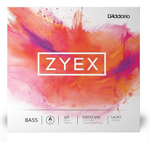 D'Addario Zyex Bass Single A String, 3/4 Scale, Light Tension