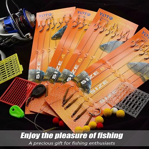 Miniatura 2 de YOTO Equipo de pesca de carpa, 24 piezas, equipo de pesca de carpa con gancho ancho de hueco, kit de pesca de carpa con accesorios de carpa, 24
