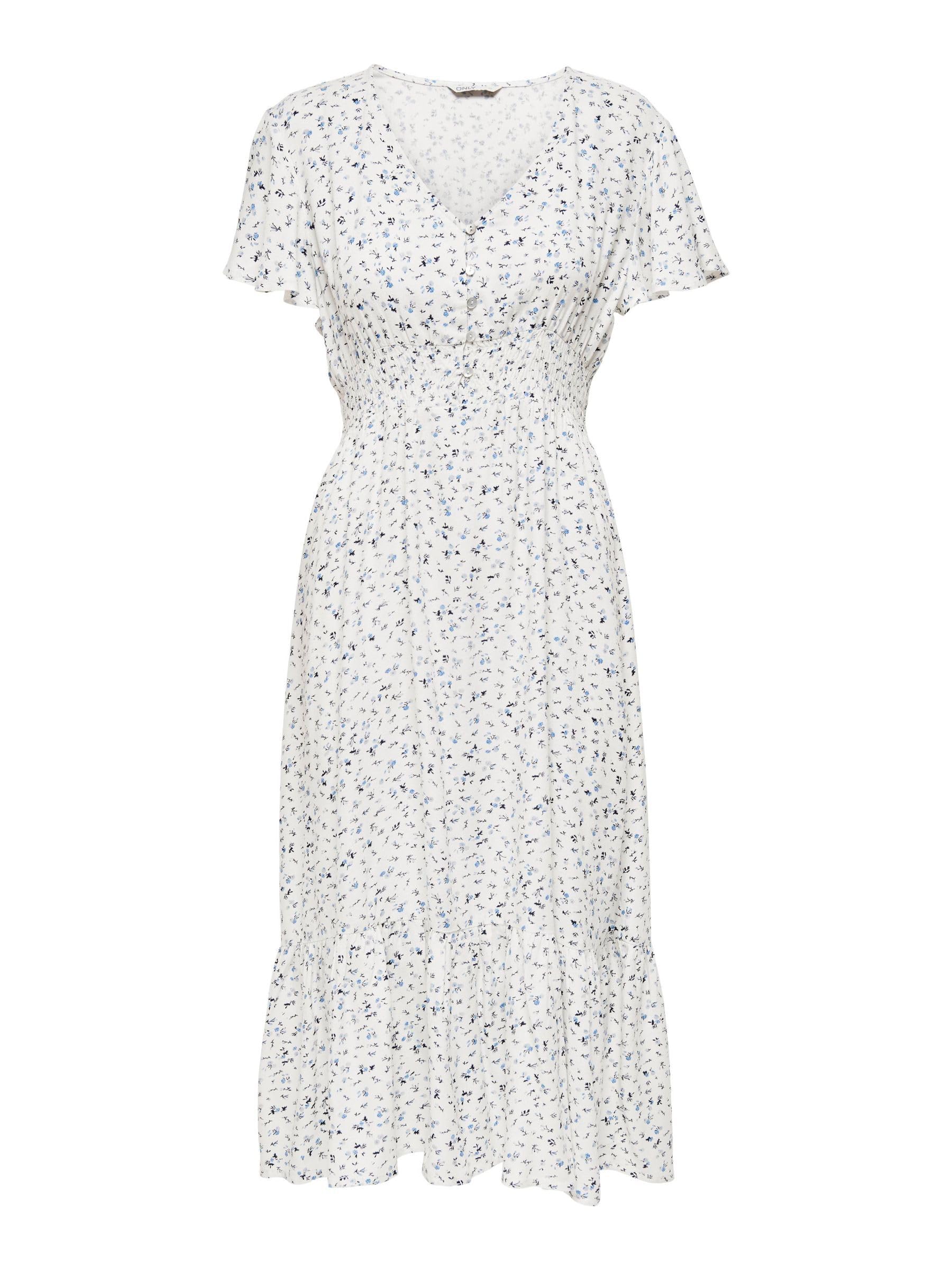 ONLY Damen Onlmarianne Life S/S Midi Dress WVN Alltagskleid Mit V-Ausschnitt Und Kurzen Ärmeln (1er Pack)