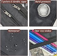 Vista 3 de YoeeJob 1 Pack Pencil Pouch for 3 Ring Binder, Expandable Binder Pouches with Zipper, Large Capacity Pen Holder Case with Clear Window School Class