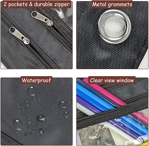 Miniatura 3 de YoeeJob Paquete de 1 estuche para lápices para carpeta de 3 anillas, bolsas expandibles con cremallera, estuche de gran capacidad para bolígrafos