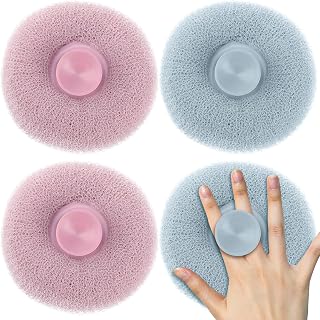 4PCS Cute Suction Cup Scrub Artifact Massage Bath Ball Sponge Balls Body Cleaner Exfoliating Scrubbers Bath Ball Bathroom Supplies