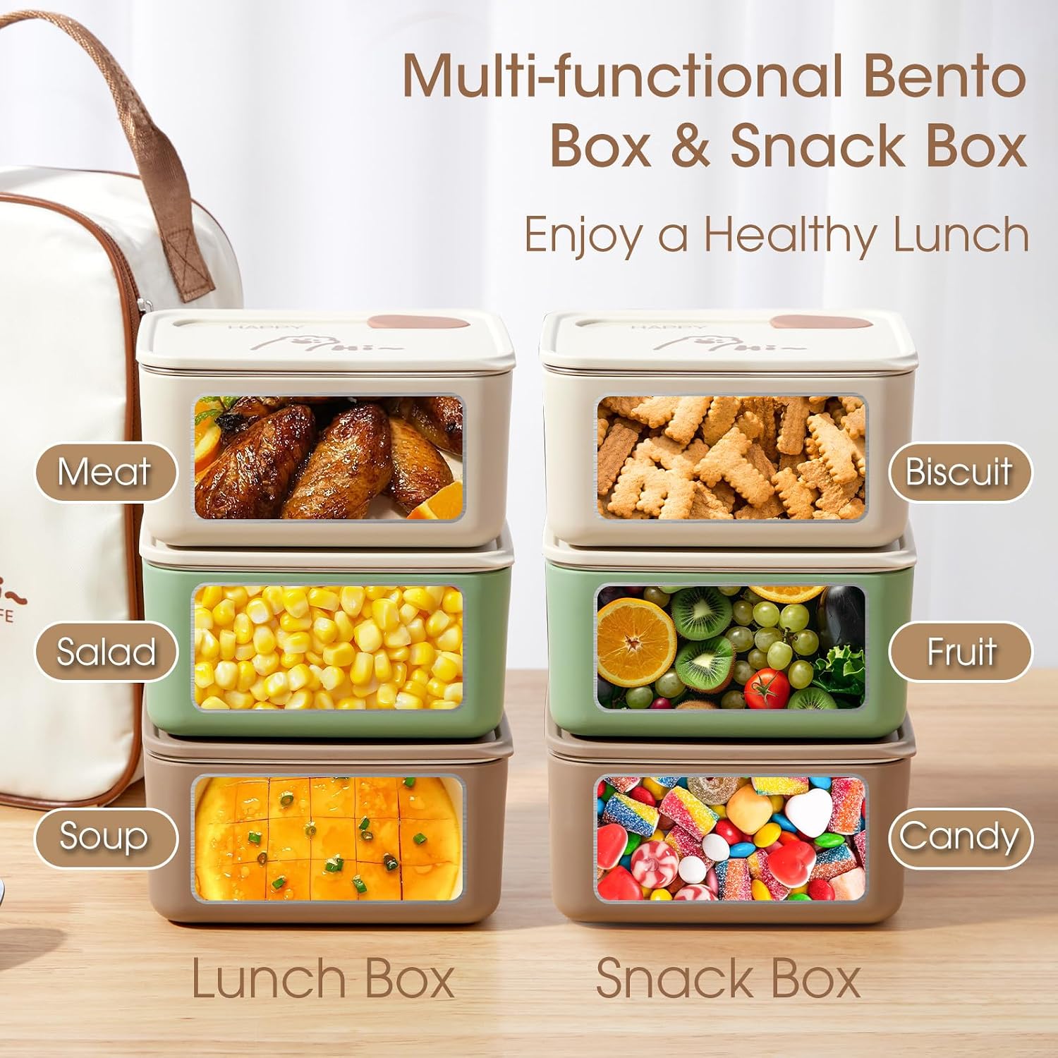 3 Pack Stainless Steel Bento Box Kids & Adult -74 oz, Leakproof 304 Stainless Steel Lunch Box for Kids, Stackable Metal Lunch Box for Kids with Insulated Bag - Ideal for School, Office & Outdoor