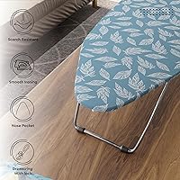 Vista 7 de Encasa XO Funda y almohadilla para tabla de planchar de 28 x 12 pulgadas, acolchado de fieltro de 0.118 in de grosor, ajuste y bloqueo de cordón