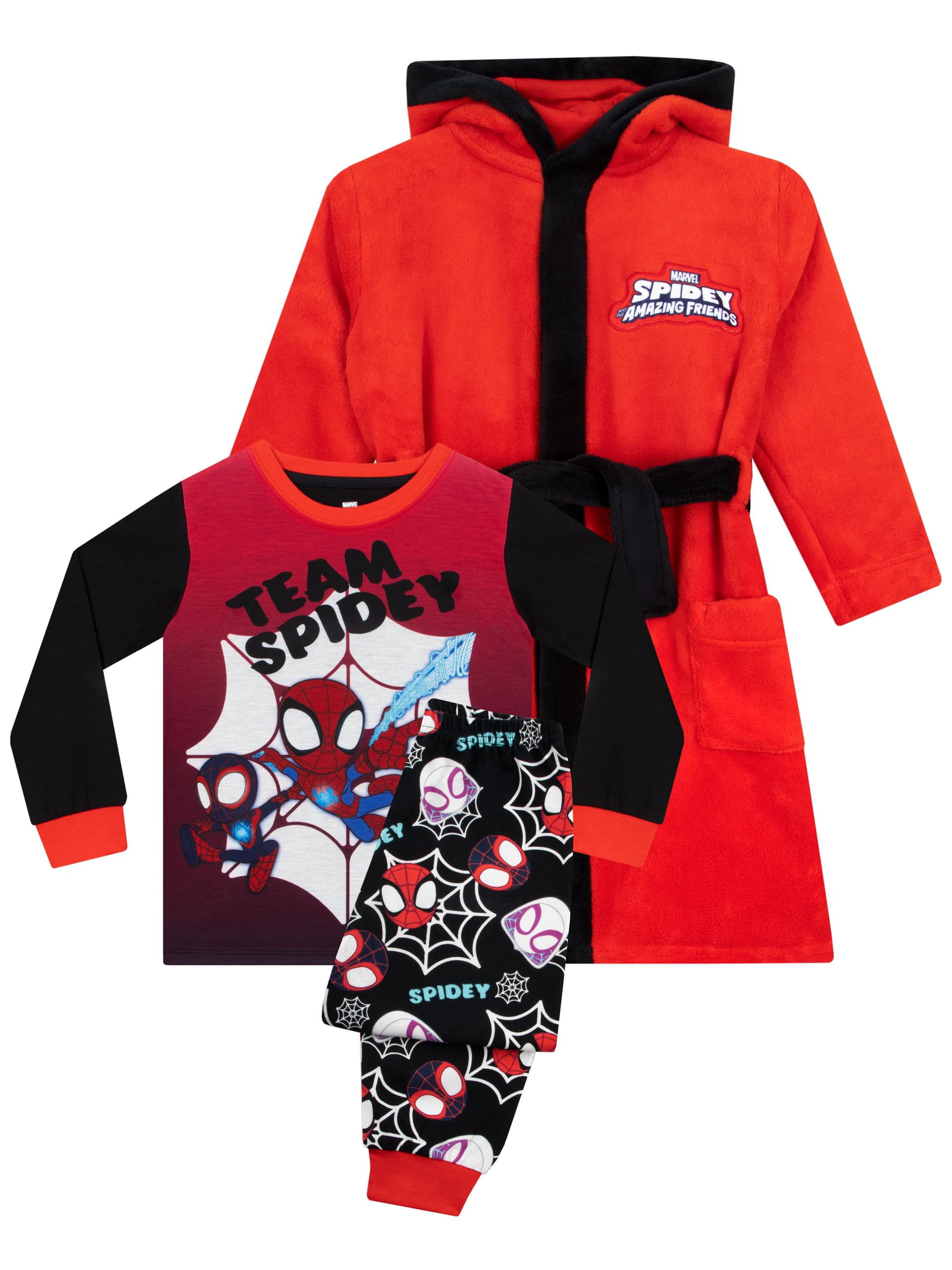 Marvel Pijama Spiderman | Spidey Y Sus Amigos Pijamas Y Bata Niño | Spider-Man Bata Y Pijama Chico