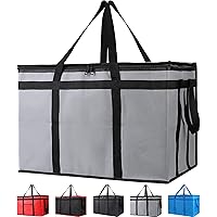 Vista 48 de Bodaon - Paquete de 2 bolsas de comestibles aisladas reutilizables para compras, tamaño XL, bolsas de entrega de alimentos suaves para Azul