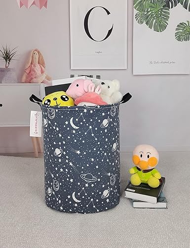 Miniatura 4 de QUEENLALA Cesta de almacenamiento grande, cesta de lavandería, baño, decoración del hogar, cesta de almacenamiento redonda plegable, para niños y