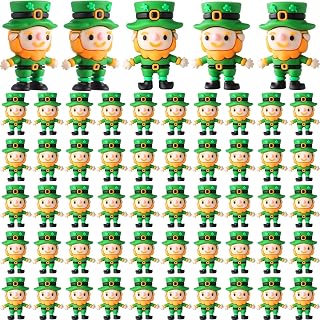 50 Pcs St. Patrick's Day Mini Leprechaun Figurines Bulk Small Leprechaun Figures to Hide Irish Miniature Toys for St. Patrick's Day Gifts Party Favor Home Garden Table Decor
