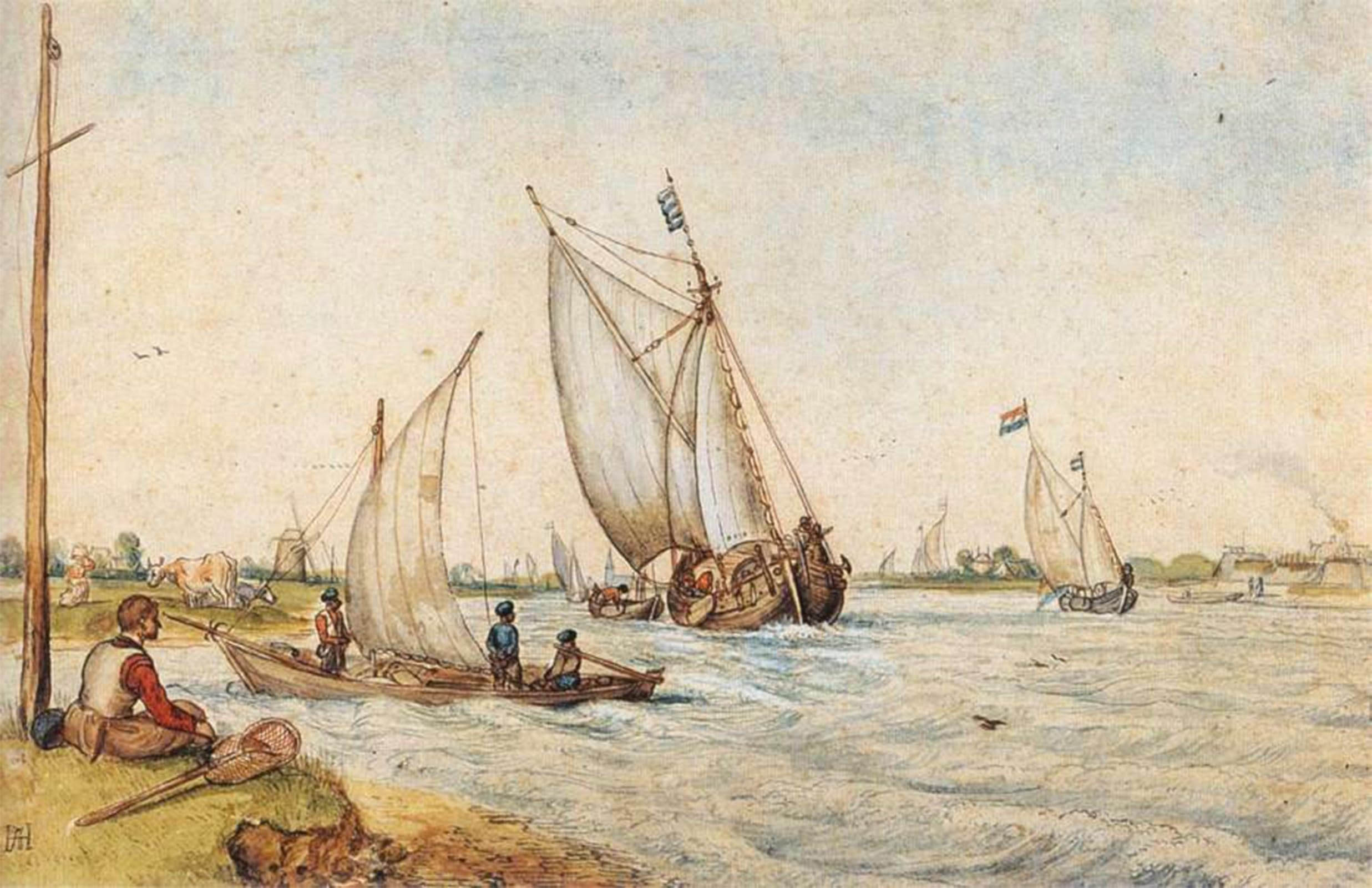 SERENDIPITP Retro Picture Poster Wall Art Pictures Painting River Landscape by Hendrick Avercamp Wall Art Canvas Print for Wall Decor 60x90cm