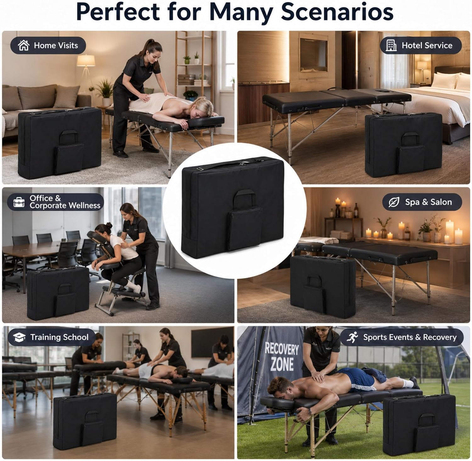 Massage Table Bag for Tables Under 27 Inches Wide, Oxford Carry Case image 5