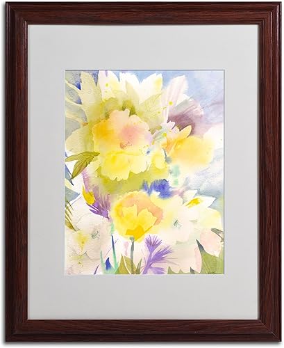 Miniatura 8 de Trademark Fine Art Summer's Yellows - Arte enmarcado mate de Sheila Golden en marco de madera, 11 x 14 pulgadas