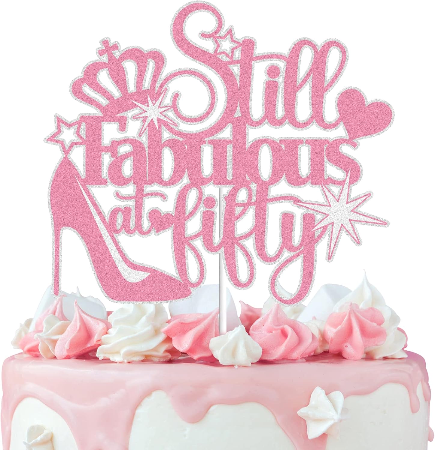 Amazon.com: Still Fabulous at Fifty Cake Topper Rose Gold Glitter 50 ...