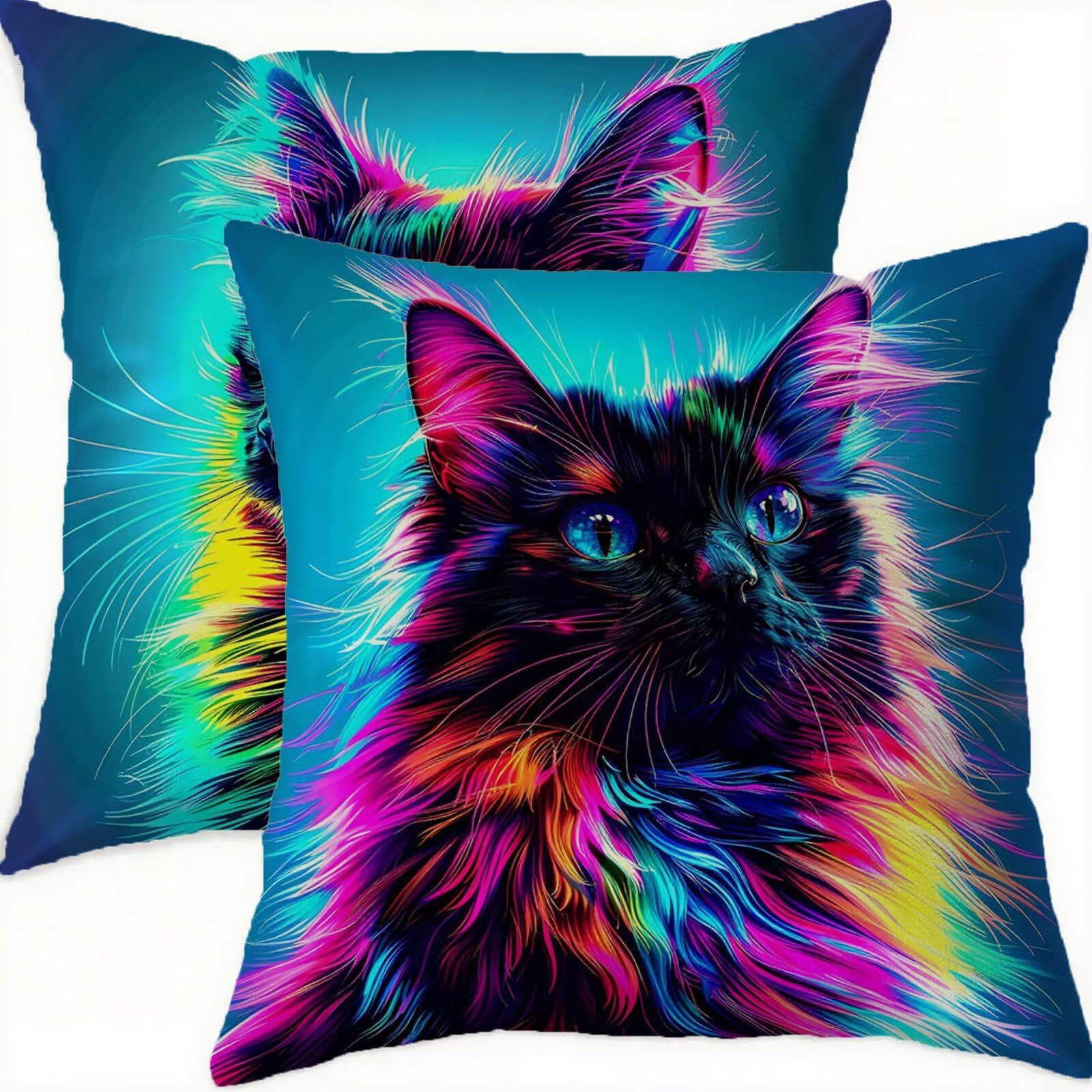Housse coussin 75x75cm coloré en velours pour canapé et balcon chic