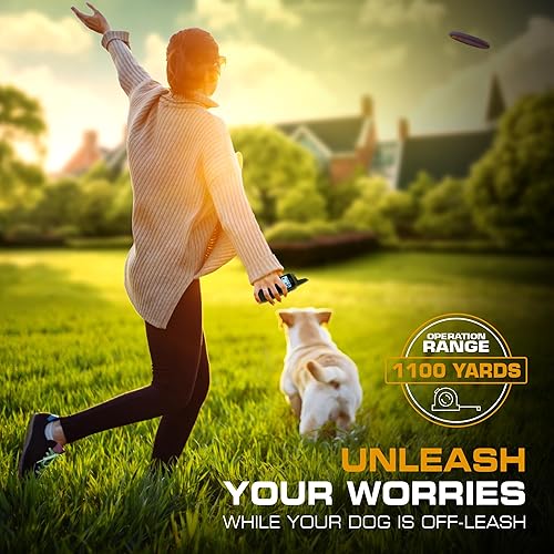 Miniatura 5 de INVIROX X2 - Collar de choque para perros grandes edición 2023 Collar de entrenamiento de perros de 123 niveles rango de 1100 yardas 100 impermeable