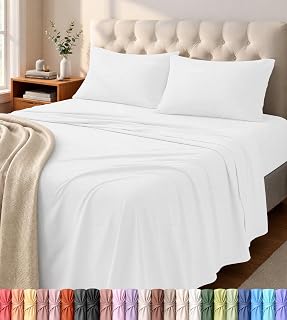 Utopia Bedding Jersey Knit Sheets 4 Piece, Cotton T-Shirt Feel, King, White