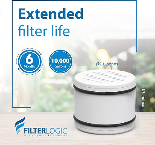 Miniatura 3 de Filterlogic WHR-140 - Filtro de ducha de repuesto para Culligan WHR-140, WSH-C125, ISH-100, HSH-C135, filtro de agua para cabezal de ducha, con