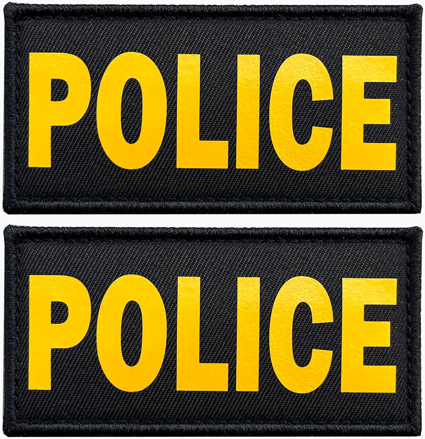 SUVIYA 4x2 Inch Golden Yellow Police Patch with Hook and Loop (2 Pack) (Golden Yellow)