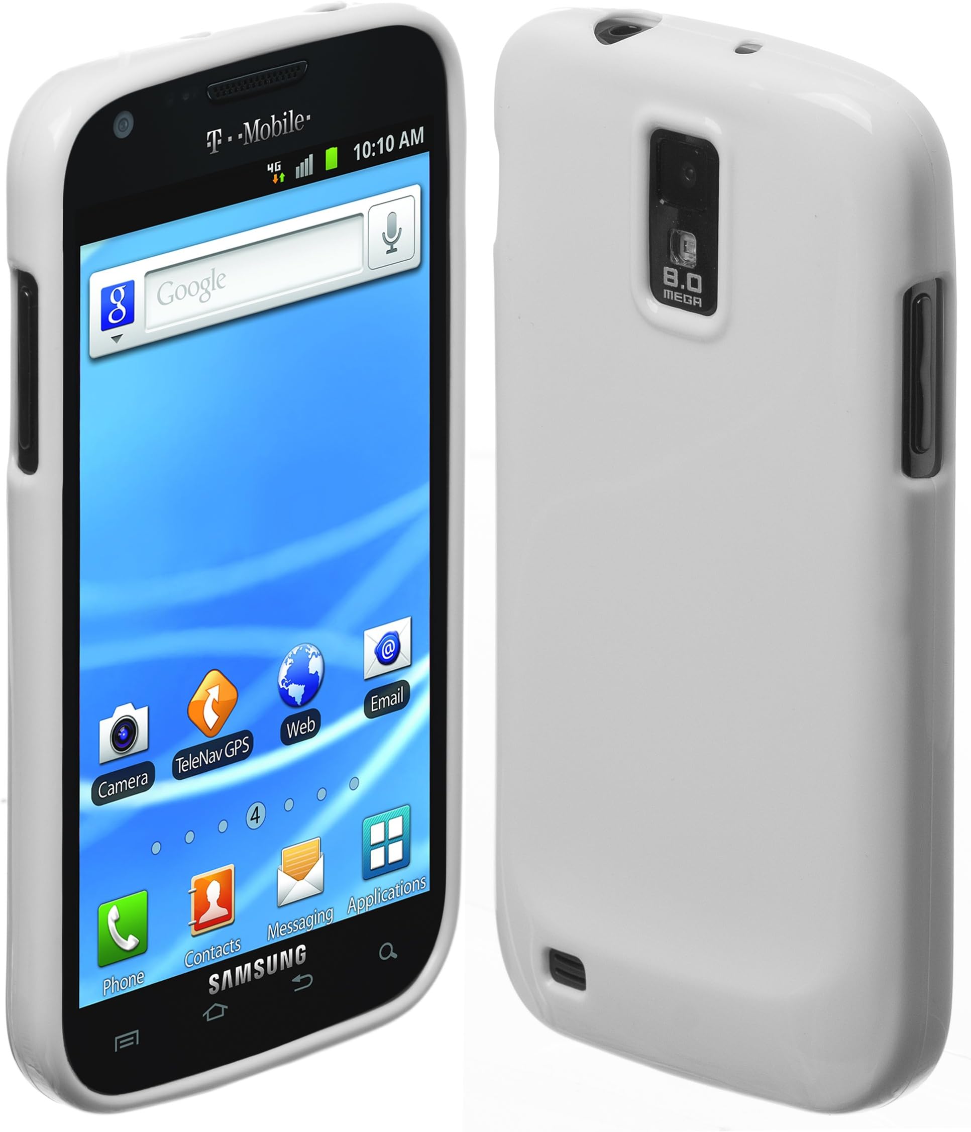 Cimo Gloss Back Case Flexible TPU Cover for Samsung Galaxy S II, T-Mobile (SGH-T989) - White
