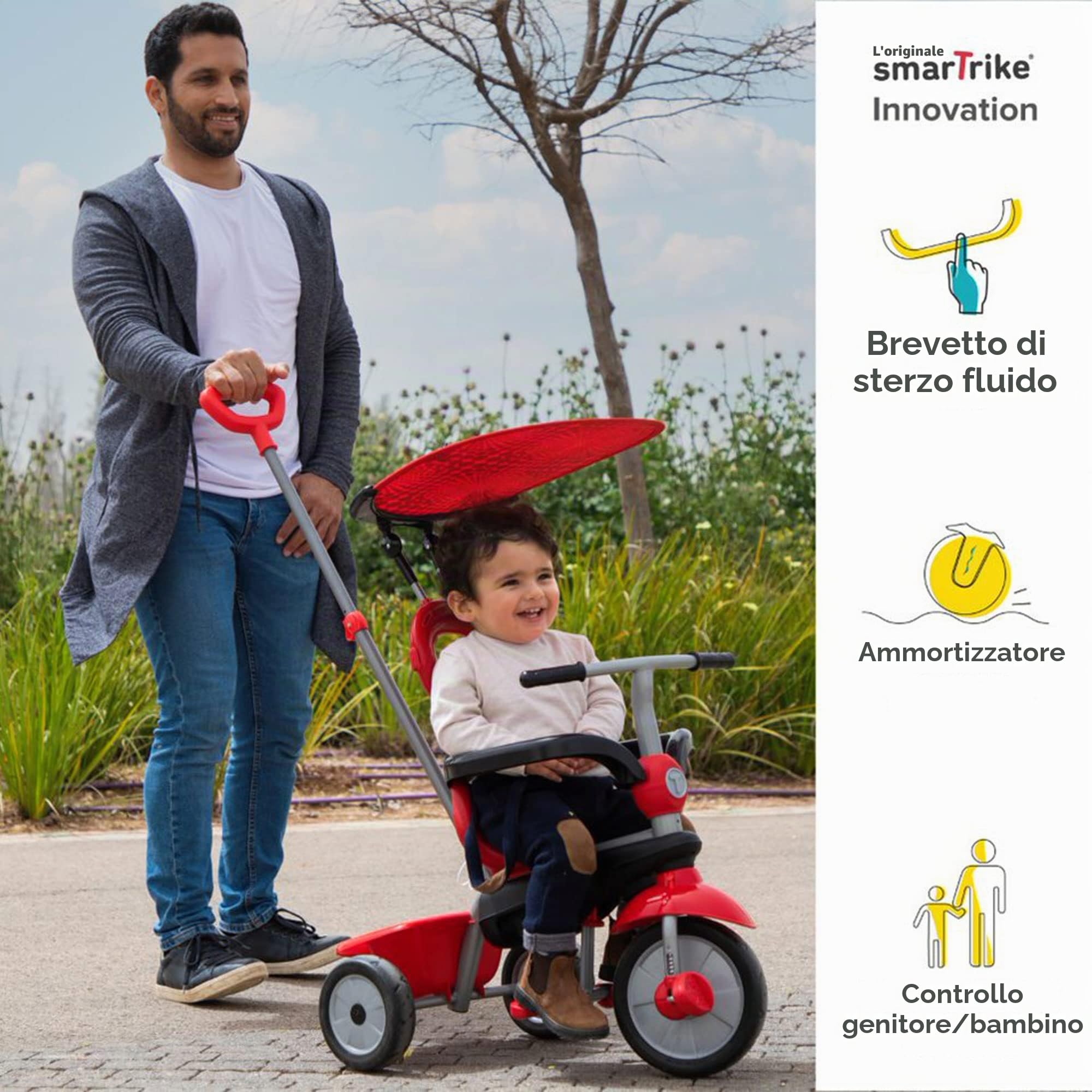 smarTrike Zoom - Triciclo multilivello 4 in 1, 2, 3 anni, colore: Rosso