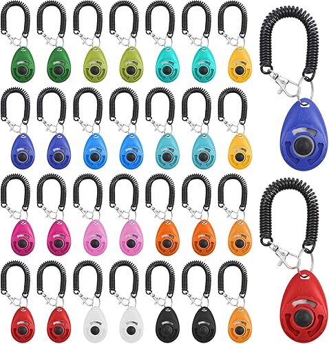 30pcs Dog Training Clickers with Wrist — close-up of materials and construction quality