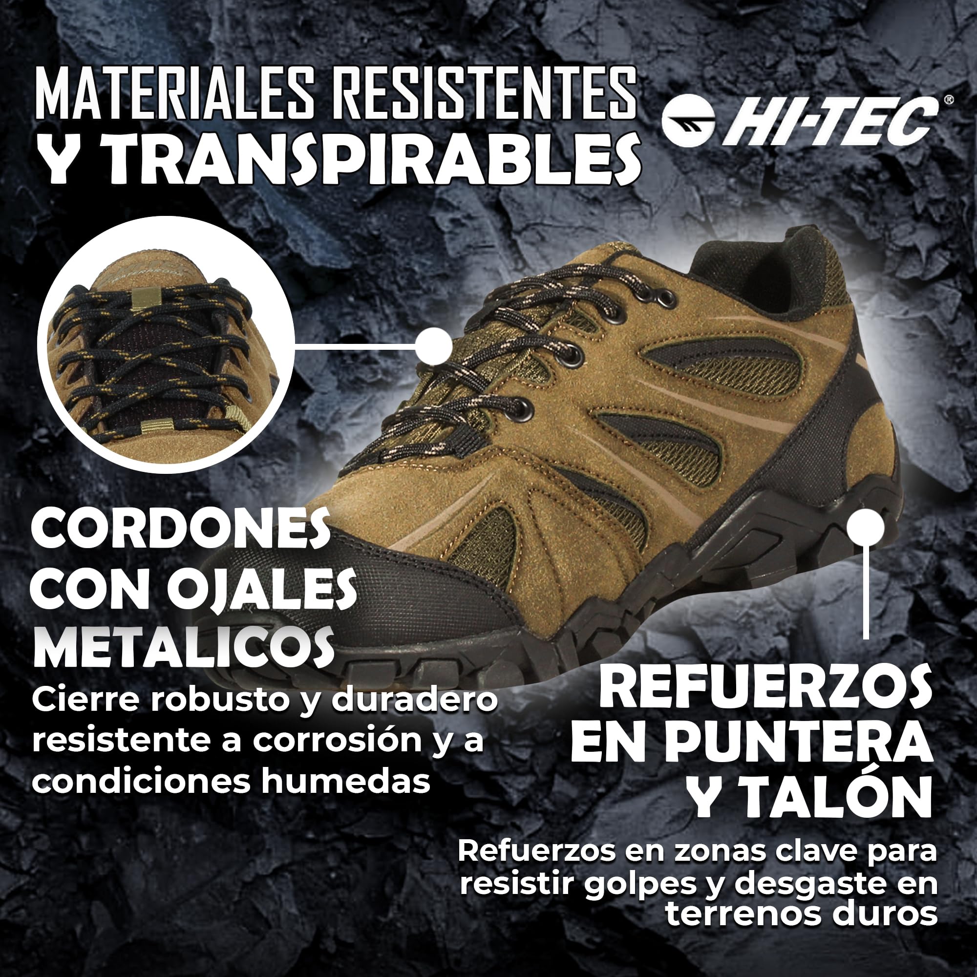 Hi-Tec Zapatillas Hombre de Senderismo Walker WP Transpirable y Membrana Impermeable Dri-Tec. Estilo y Comodidad Garantizados