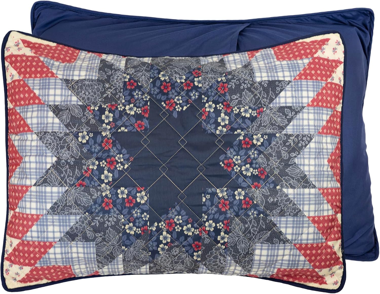 Donna Sharp Traditional Polyester Quilt Set - Bluefield Star - 3-Piece King Size Quilt Set, Includes Quilt, and Two King Pillow Shams Perfect for Any décor Theme