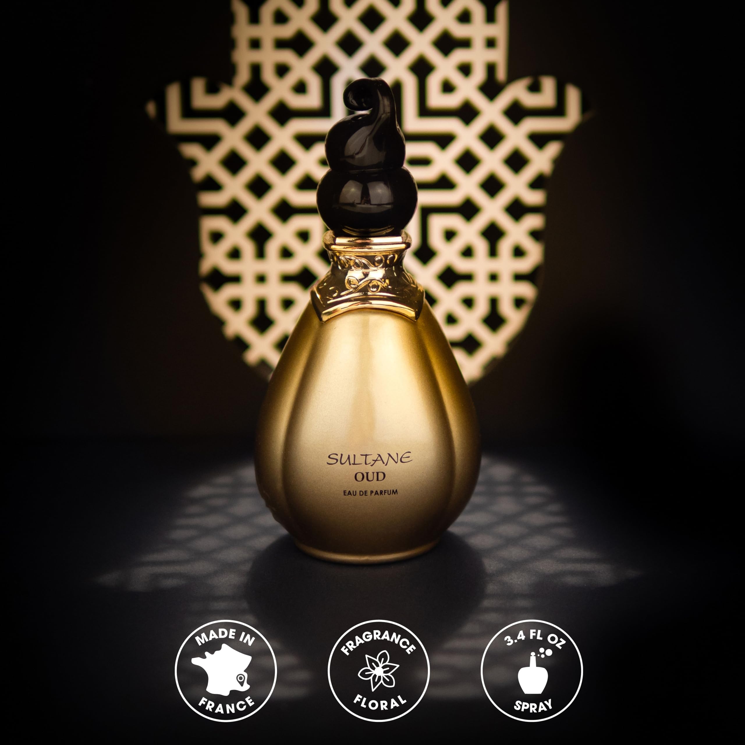 SULTANE OUD Eau de Parfum - Spray perfume for women - Oriental Scent - Notes of Rose, Saffron, Geranium - Made in France - 3.38 Fl.oz