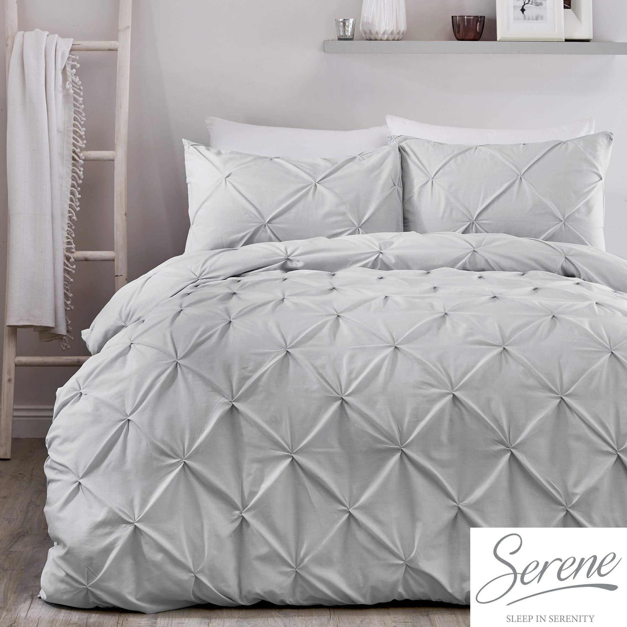 Set Copripiumino King Size In Morbido Raso Setoso, Colore Argento, Chiusura A Cerniera, Qualità Alberghiera, Senza Pieghe, Lavabile In Lavatrice - 2