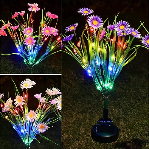 Miniatura 10 de Luces solares de jardín, luces de camino de flores impermeables para exteriores, luces de jardín alimentadas por energía solar, impermeables, para