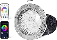 HQUA PN01DC 10" RGBW LED Inground Pool Light 50W Color Changing, App/Remote/Alexa Control, 100ft Cord, Fits Pentair Hayward Niches
