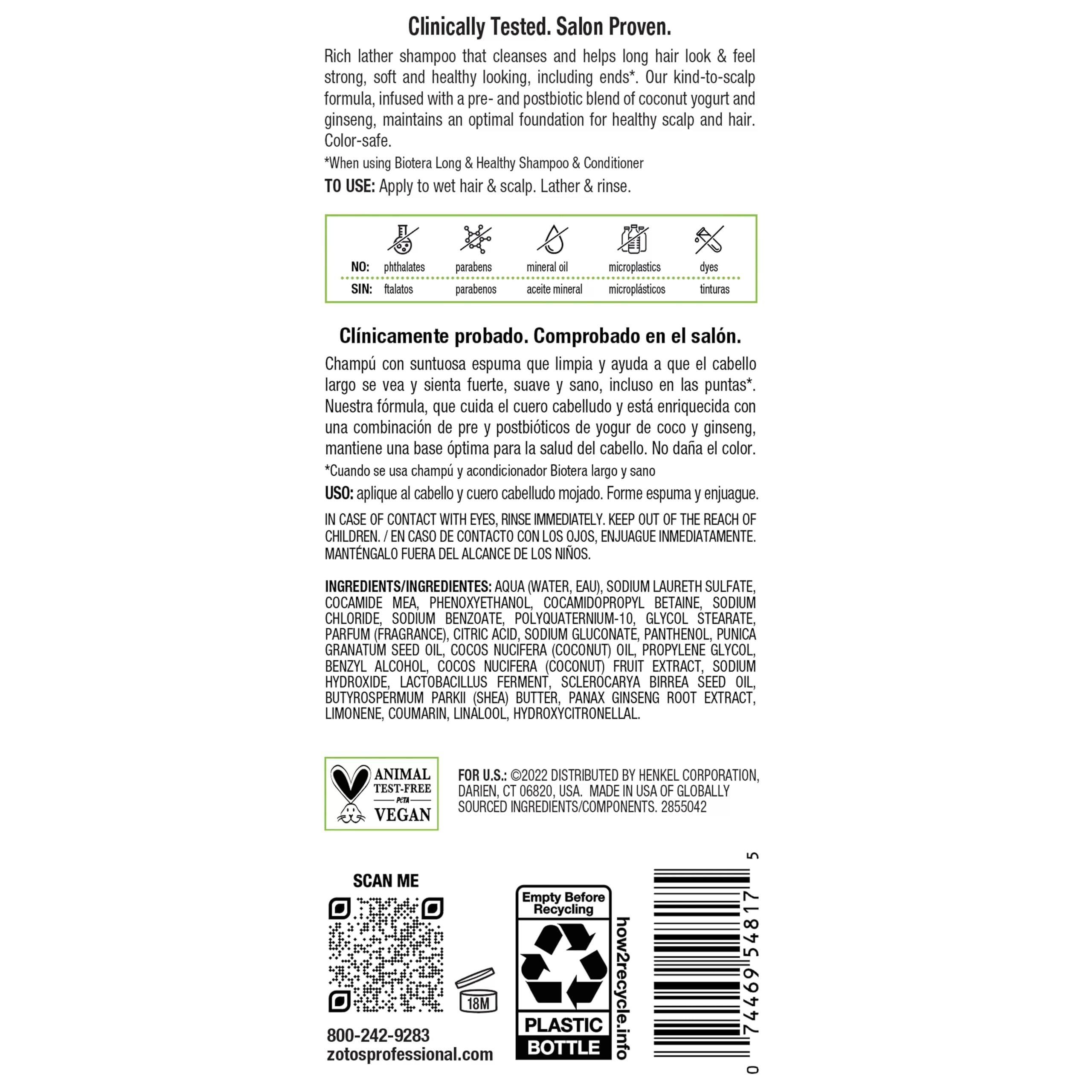 Biotera Long & Healthy Strengthening Shampoo for Long Hair