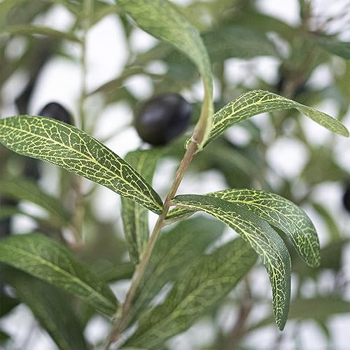 Miniatura 4 de SIGNWIN Plantas artificiales artificiales de olivo con maceta de pino marrón oscuro, 68 pulgadas