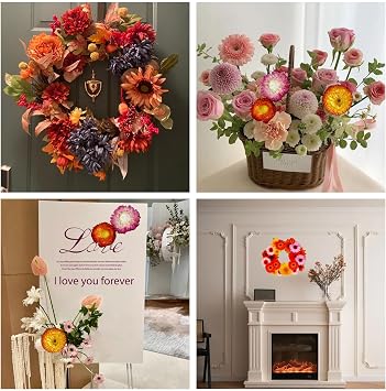 Natural Dried Daisy Flowers Heads - 30~40 Pcs Gerbera Daisies Real Sunflowers Chrysanthemum, Dry Flower Arrangements for Wedding Decor, Home Party Decoration and DIY Craft (Multi Colors)