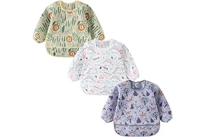 3-Pack Long Sleeve Bibs - Protect Little Ones from Messes!