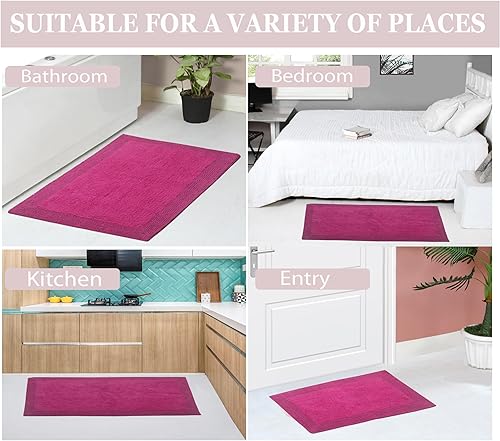 Miniatura 5 de Home Weavers Luxury Collection - Juego de alfombras de baño reversibles 100% algodón, alfombras lavables, extra suaves y absorbentes, tapete de