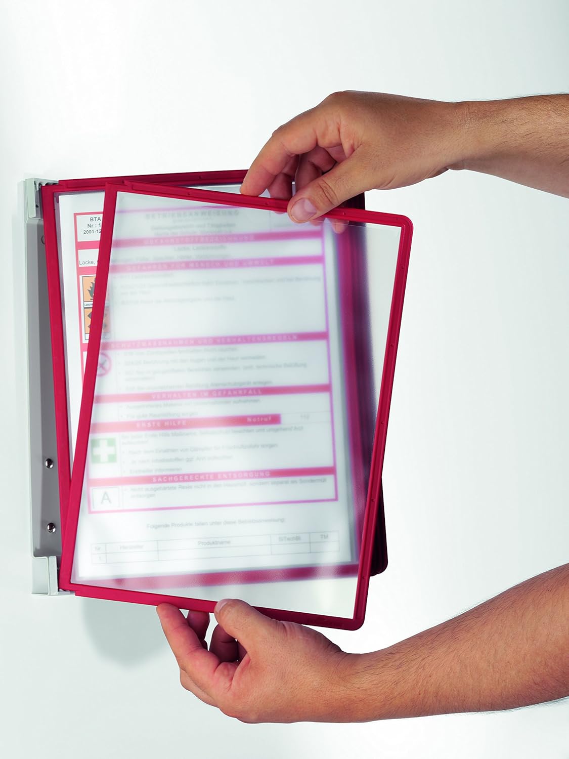 DURABLE SHERPA 5-Panel Wall Reference System, Assorted Color Borders (555200) : Office Desk Organizers : Office Products