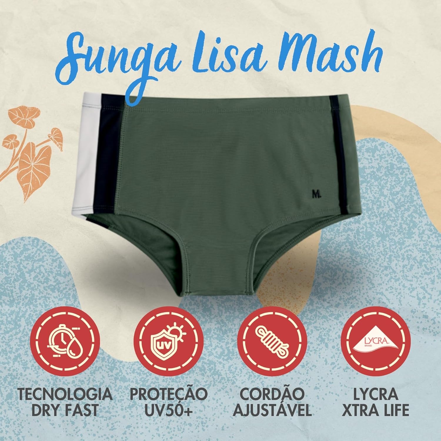 Sungão de Praia Mash Resistente ao Cloro UV 50+ Dry Fast Masculino Listra Lateral em promoção! Veja a oferta e mais achadinhos de Moda praia 9 Hoje é o melhor dia para comprar Sungão de Praia Mash Resistente ao Cloro UV 50+ Dry Fast Masculino Listra Lateral com aquele preço maroto! Promoção! Aproveite a oferta! 9