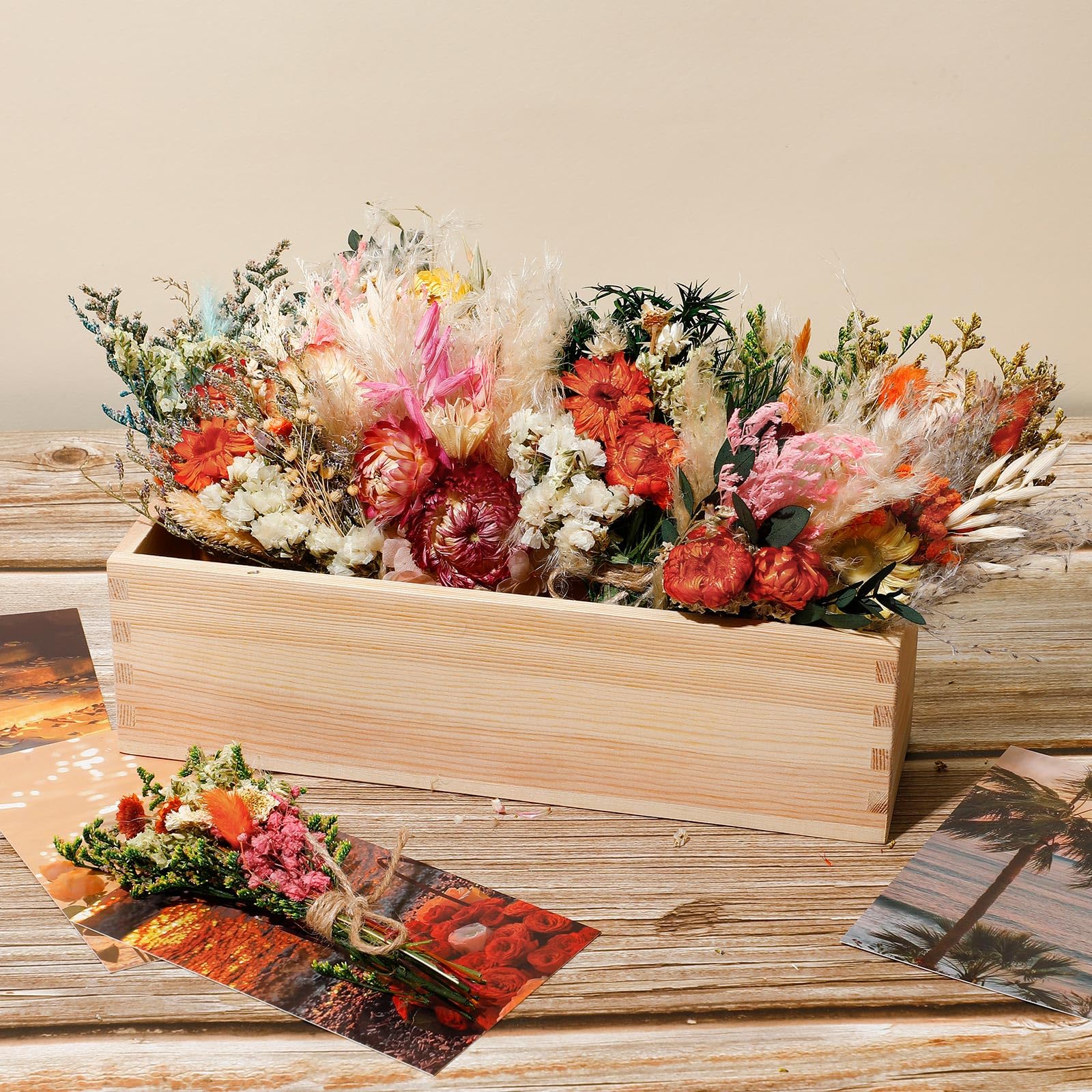 Layhit Lot de 12 mini bouquets de fleurs séchées bohème faites à la main pour décoration de vases, loisirs créatifs, photo, boutonnière pour homme, cadeau de demoiselle d'honneur, décoration
