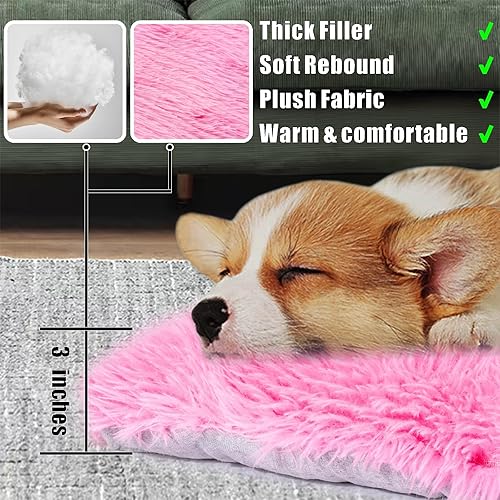 Miniatura 3 de Cama lavable a máquina, almohadilla de felpa de lujo para perros y gatos, tapete inferior antideslizante para perrera, camas peludas para razas de