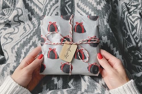 Miniatura 8 de Divertido papel de regalo de carbón grueso para envolver regalos de Navidad decoración de fiesta de Navidad para niños traviesos rollo de 6 pies x