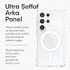 Teknoft Samsung Galaxy S24 Ultra için MagSafe ile Uyumlu Şok Emici Silikon Kenar Sararma Önleyici Arkası Sert Parmak İzi Tutmayan Darbeye Dayanıklı Manyetik Şeffaf Kılıf