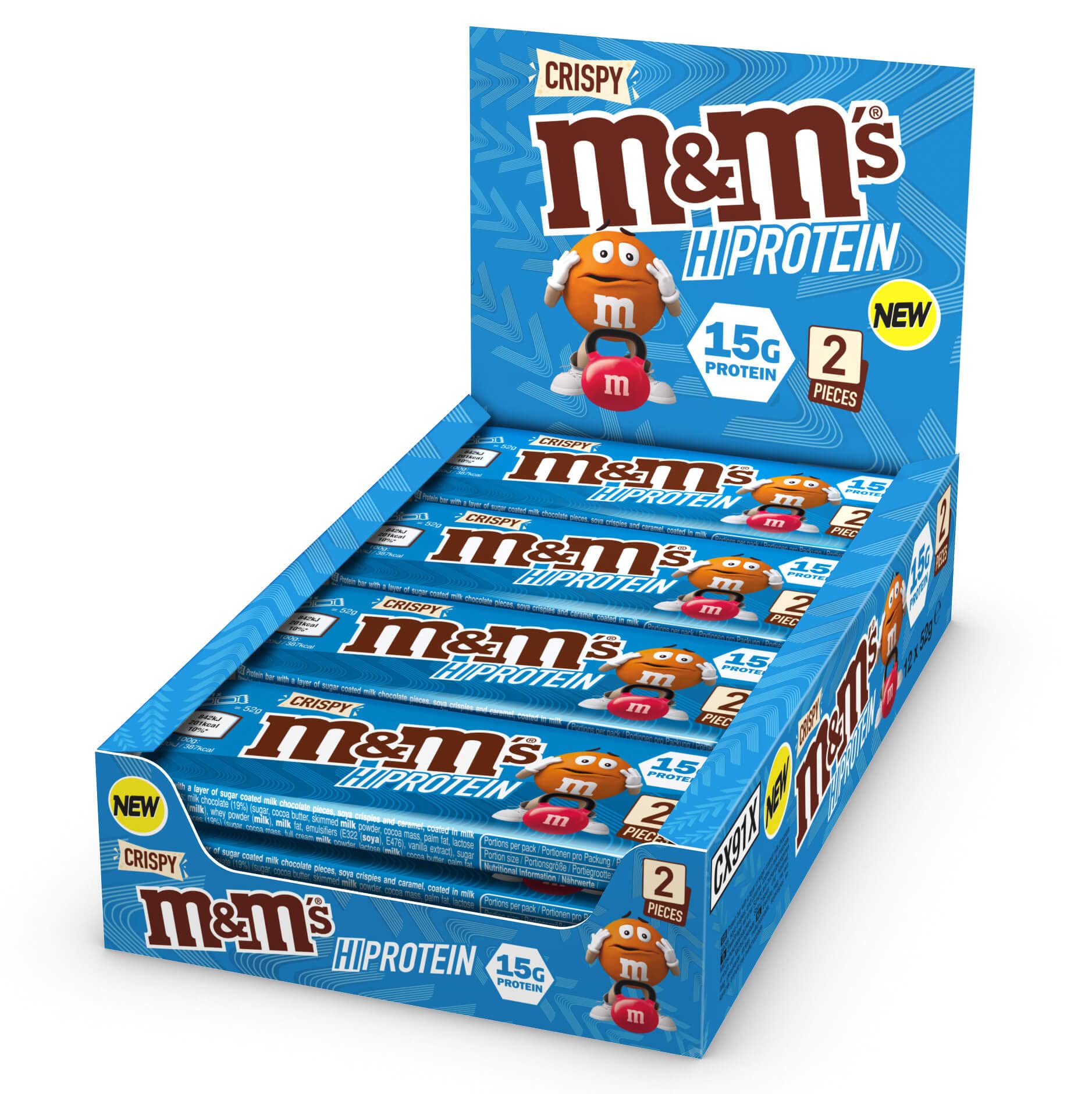 M&M Hi-Protein Bar 12x52g Crispy