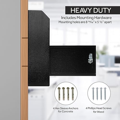 Miniatura 4 de Durabox Caja fuerte para depósito, 12 x 4 x 15 pulgadas, acero resistente, para correo, cartas, cheques, llaves, dinero en efectivo y más para el