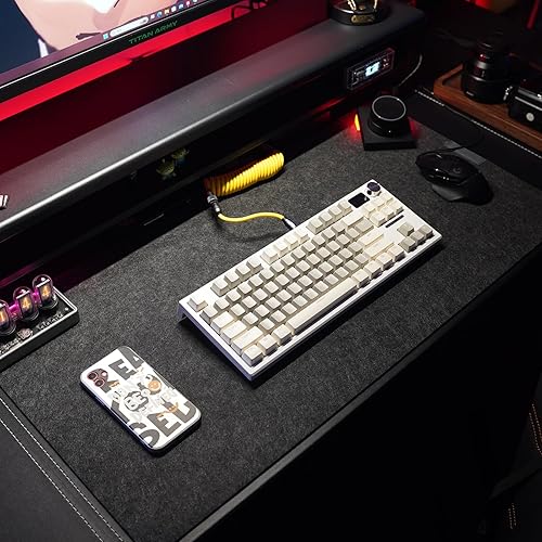 Miniatura 8 de Alfombrilla de escritorio de fieltro, alfombrilla de mouse de escritorio grande, 31.5 x 16 pulgadas, alfombrilla de escritorio antideslizante para