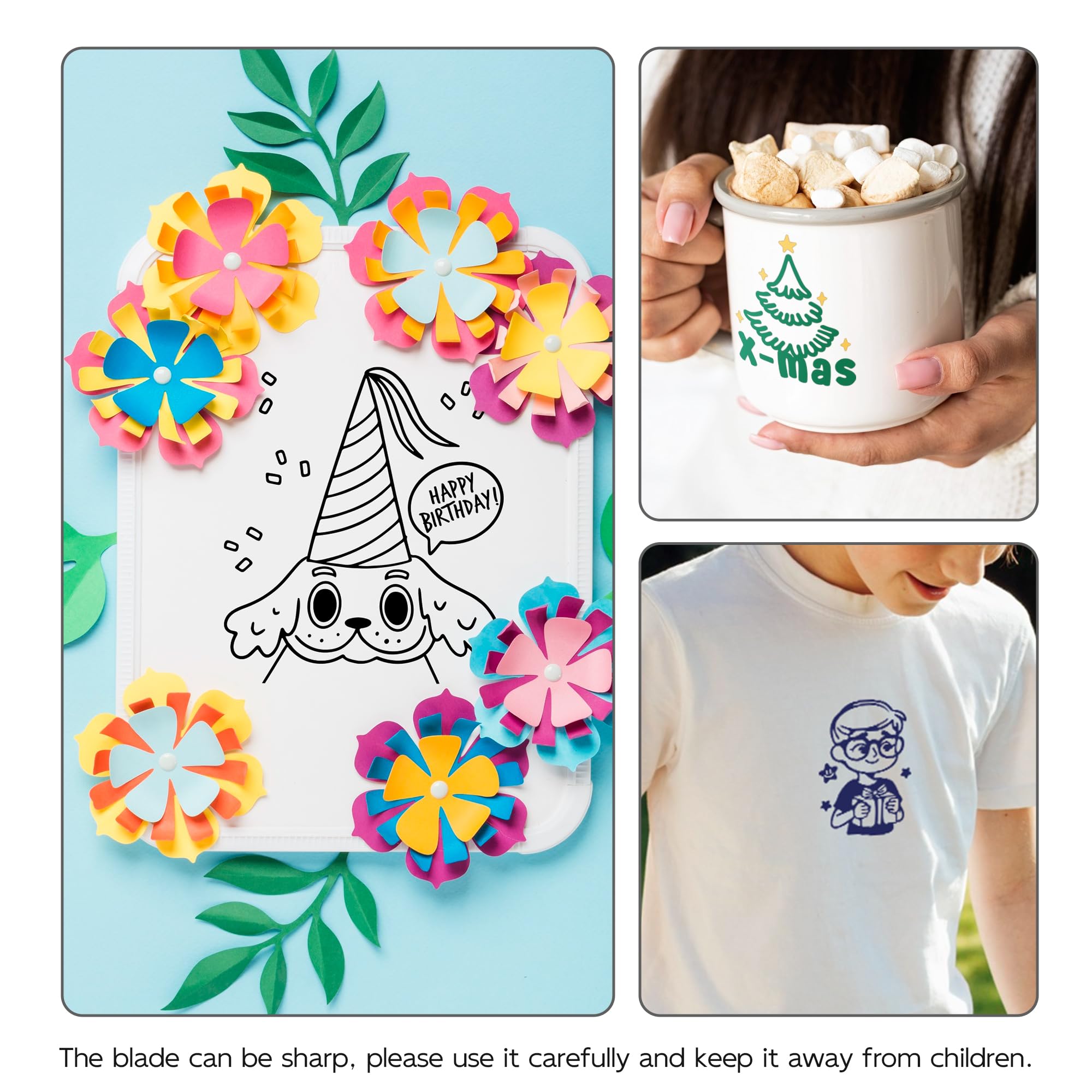 Likcut S41 Schneideplotter Starter Bundle, inkl. 2 Ersatzklingen und Plottermaschine Einsteiger Set, Print Then Cut Funktion für Sticker, Blau
