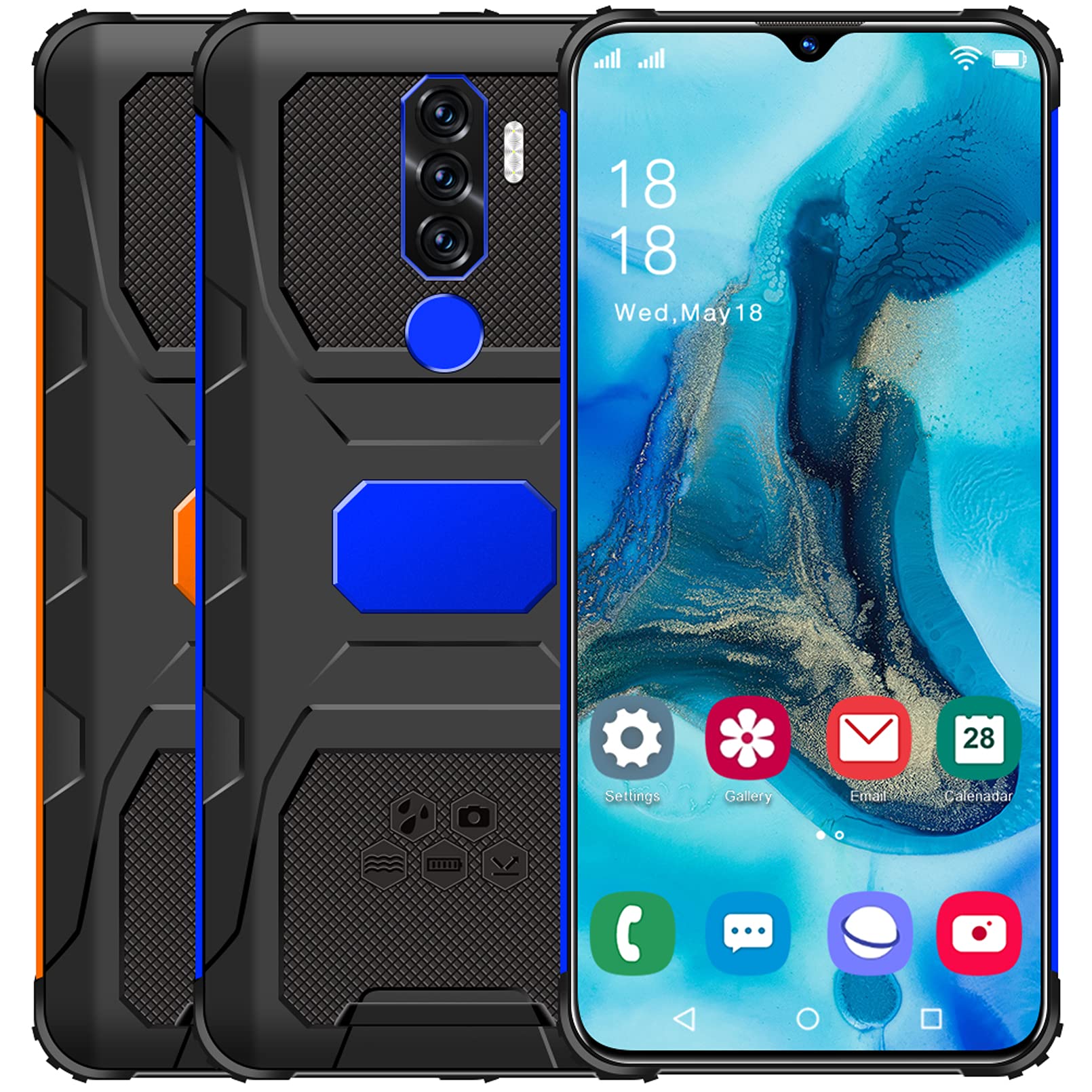 N1+5G Free Smartphone 4G Ram And 64GB | 50MP Main Camera | 6800 MAh Battery And Fast Charge,Blue,Large
