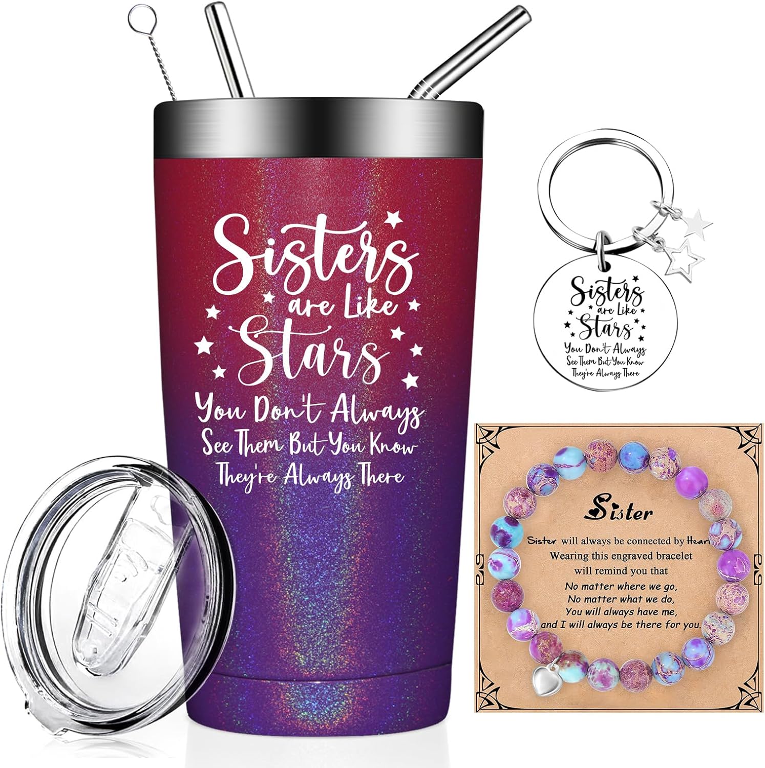 Fufandi Sister Gifts from Sisters – Sister Christmas Gifts – Sisters Birthday Gift Ideas, Mothers Day Gift – Tumbler Cup
