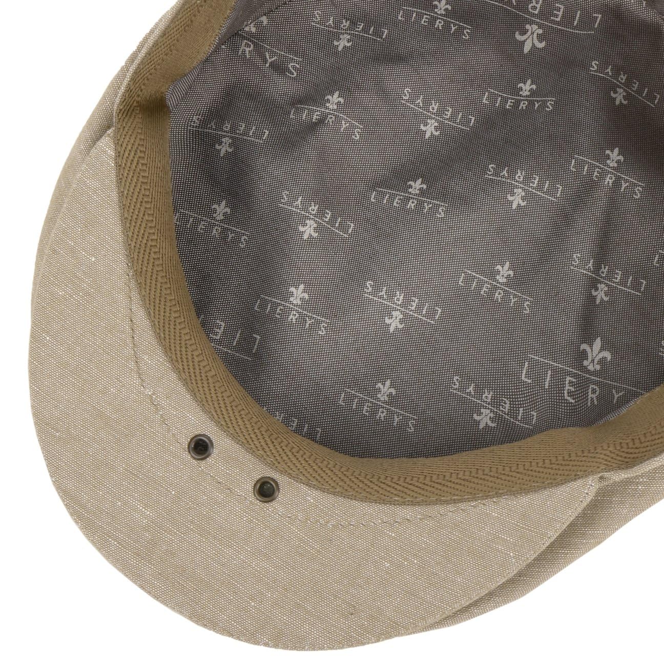 Lierys Casquette Plate en Lin Inglese Homme - Made in Italy Gavroche avec Visiere, Doublure Printemps-ete Ete