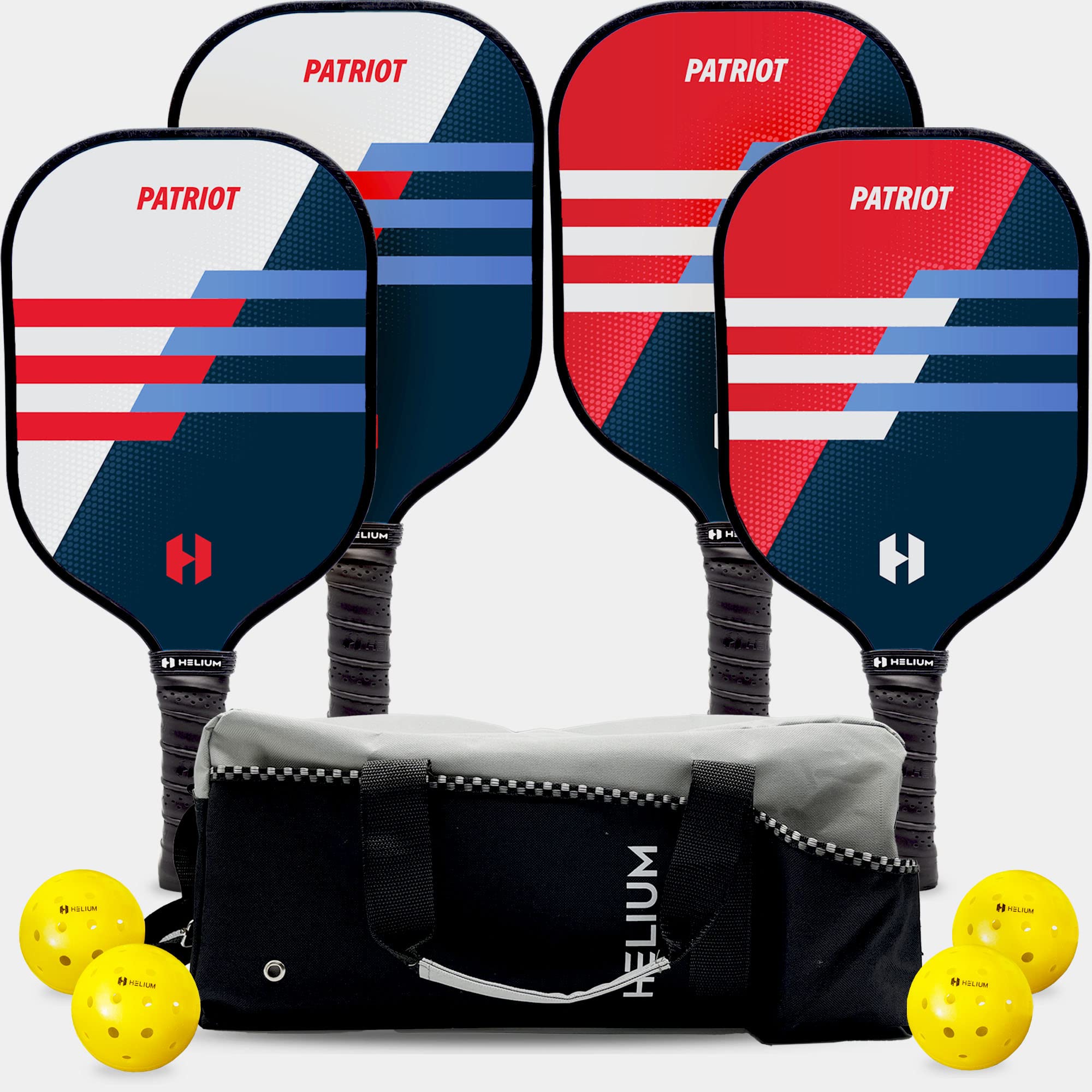 HeliumPickleball Paddles Set of 4 - USAPA Certified - Graphite Fiberglass Surface, Lightweight Honeycomb Core